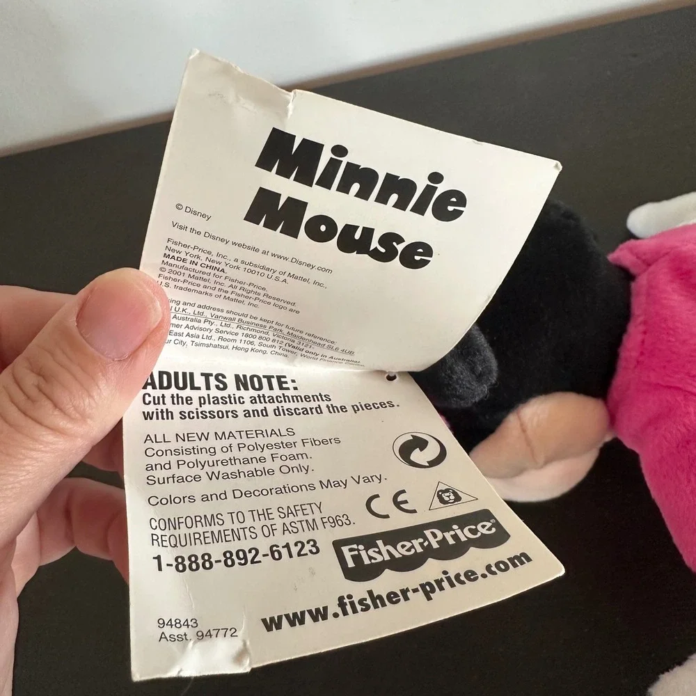Vintage 2001 Disney Fisher-Price Minnie Mouse House of Mouse Plush Toy 12 inch